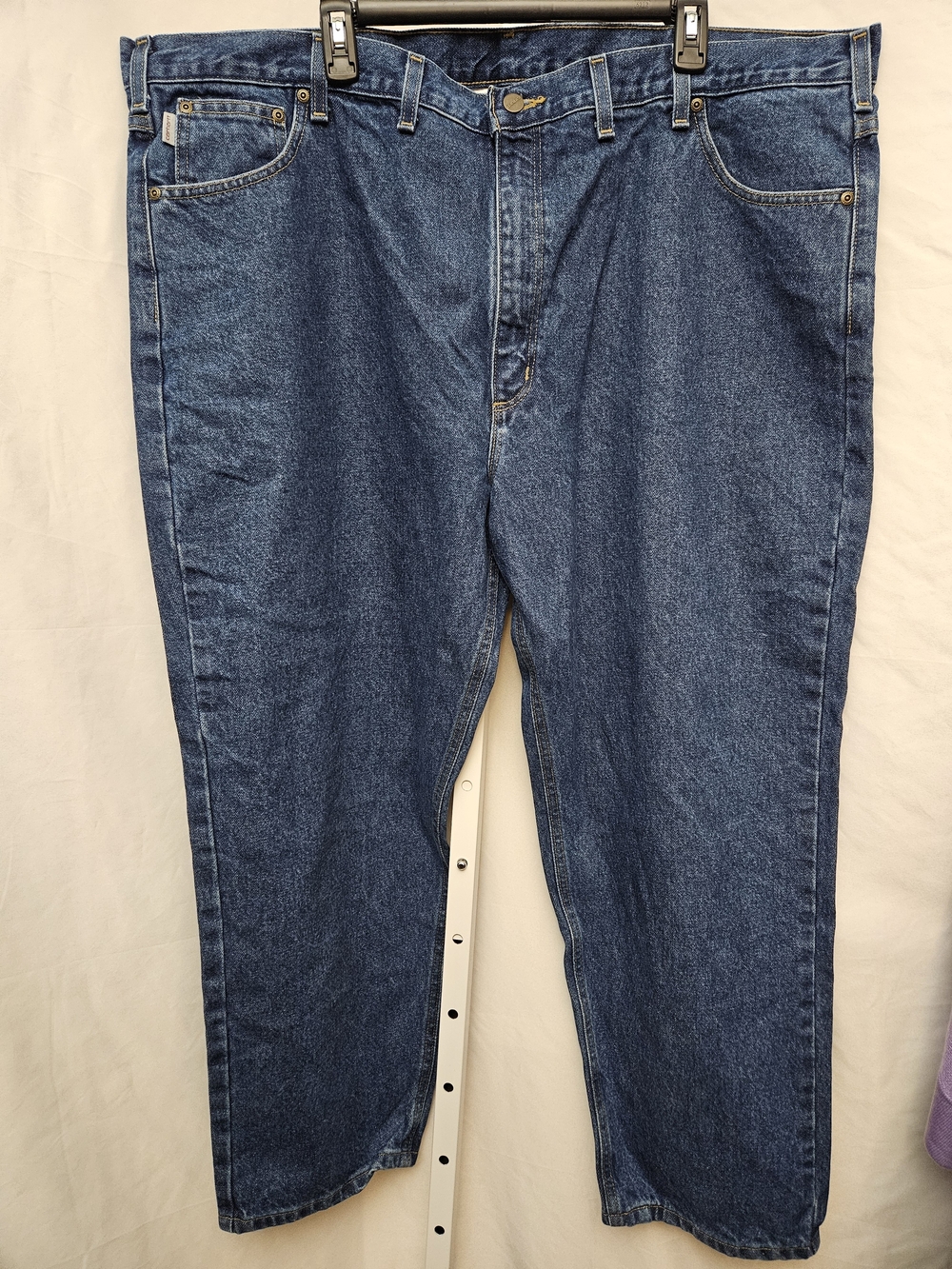 New Carhartt Men's Relaxed Fit Dark Blue Denim Jeans Size 46x28